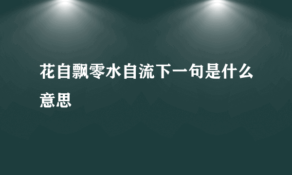 花自飘零水自流下一句是什么意思