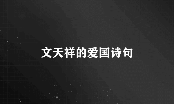 文天祥的爱国诗句