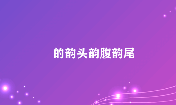 飏的韵头韵腹韵尾