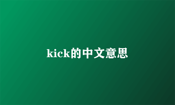 kick的中文意思