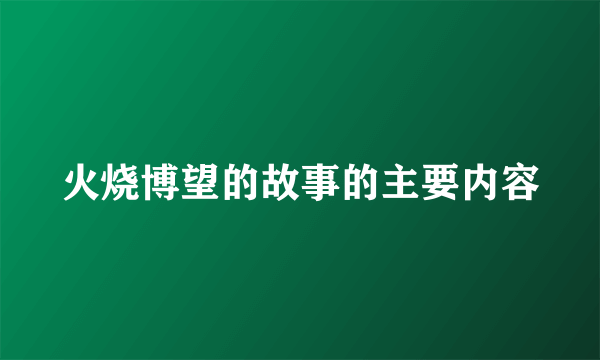 火烧博望的故事的主要内容