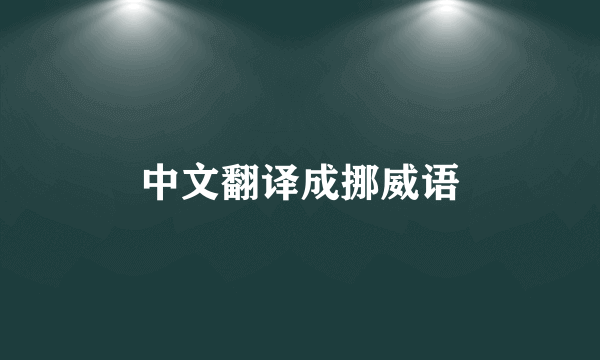 中文翻译成挪威语