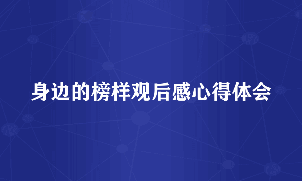 身边的榜样观后感心得体会