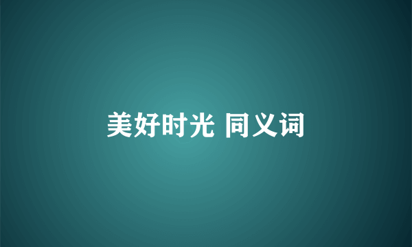 美好时光 同义词