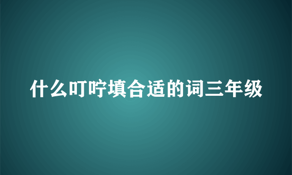 什么叮咛填合适的词三年级