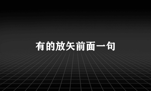 有的放矢前面一句