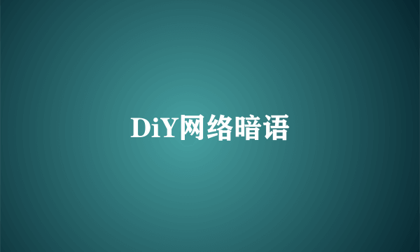 DiY网络暗语