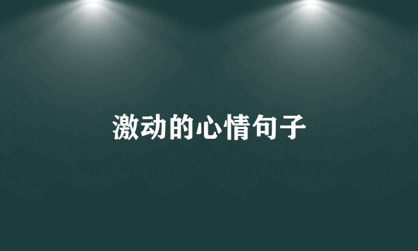 激动的心情句子