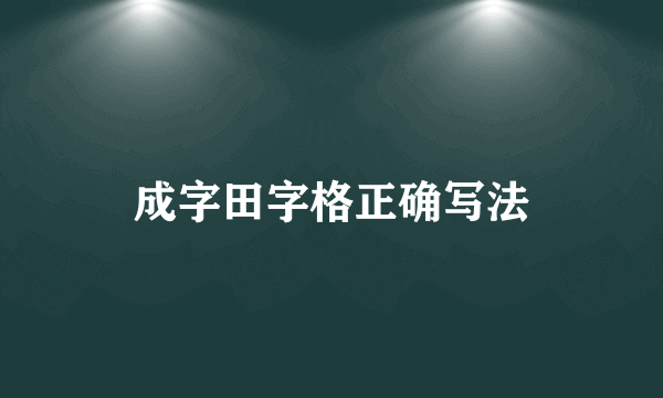 成字田字格正确写法