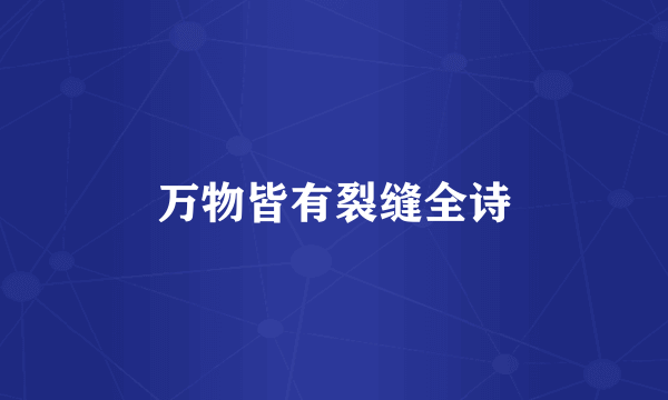 万物皆有裂缝全诗