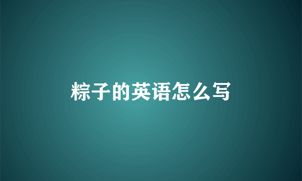 粽子的英语怎么写