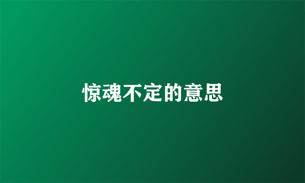 惊魂不定的意思