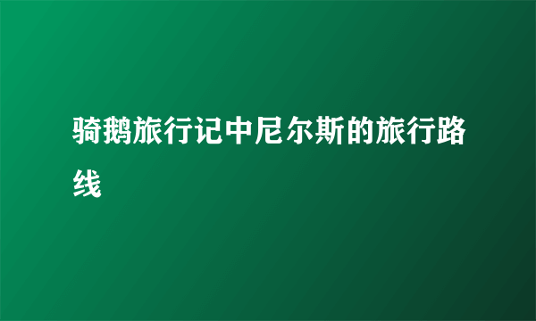 骑鹅旅行记中尼尔斯的旅行路线