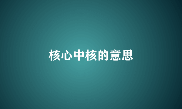 核心中核的意思
