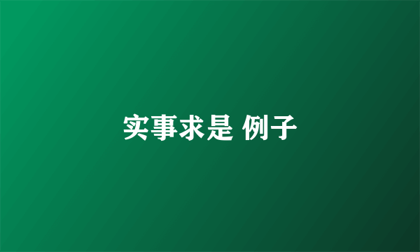 实事求是 例子