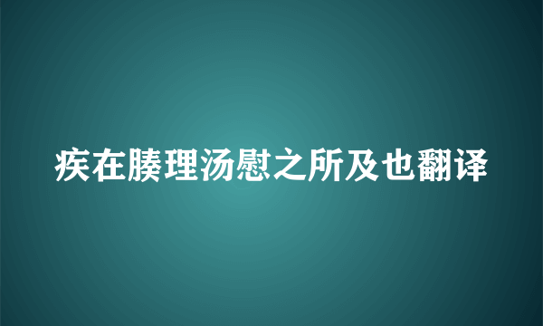 疾在腠理汤慰之所及也翻译