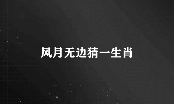 风月无边猜一生肖