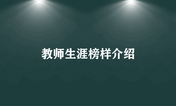 教师生涯榜样介绍