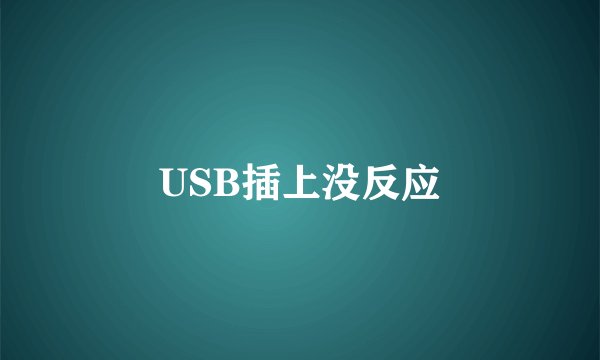 USB插上没反应