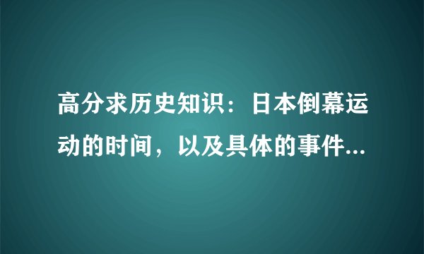 高分求历史知识：日本倒幕运动的时间，以及具体的事件的时间。（越快越好，内牛满面）