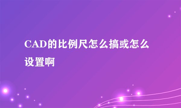 CAD的比例尺怎么搞或怎么设置啊