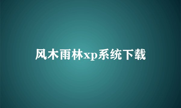 风木雨林xp系统下载