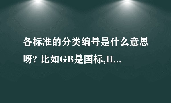 各标准的分类编号是什么意思呀? 比如GB是国标,HJ行标,ISO是国际标准,还有哪些呢?SAE J1939属于国际标准嘛?