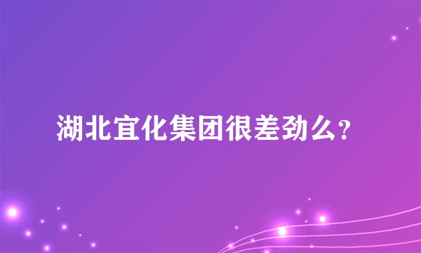 湖北宜化集团很差劲么？