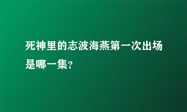 死神里的志波海燕第一次出场是哪一集？