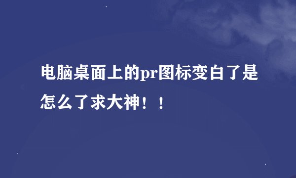 电脑桌面上的pr图标变白了是怎么了求大神！！