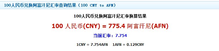 为什么阿富汗尼不可以对换人民币
