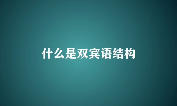 什么是双宾语结构