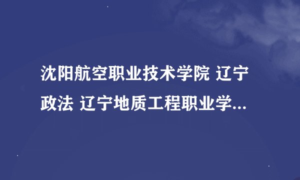 沈阳航空职业技术学院 辽宁政法 辽宁地质工程职业学院 辽宁警官高等 哪个好麻烦麻烦介绍下谢谢