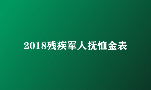 2018残疾军人抚恤金表