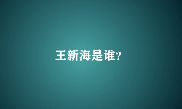 王新海是谁？