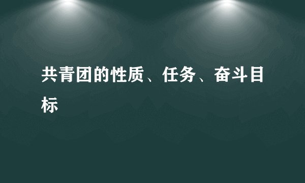 共青团的性质、任务、奋斗目标