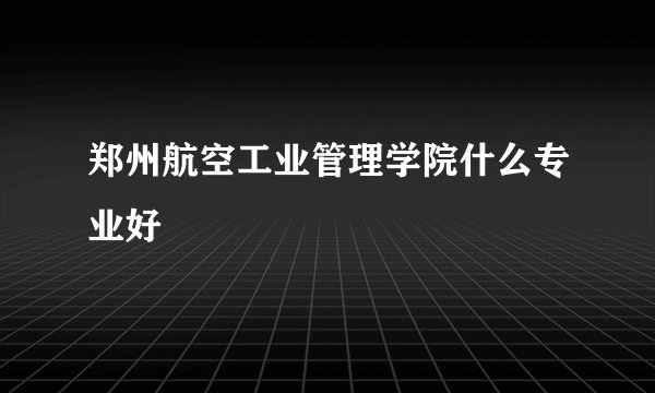 郑州航空工业管理学院什么专业好