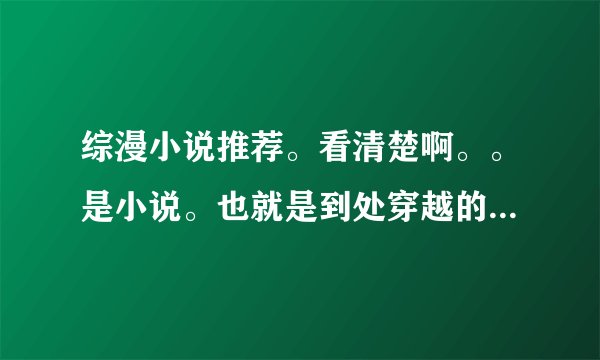 综漫小说推荐。看清楚啊。。是小说。也就是到处穿越的.男主要强。小说也要近两年写的，越多越好。满意2