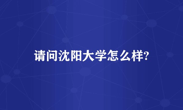 请问沈阳大学怎么样?