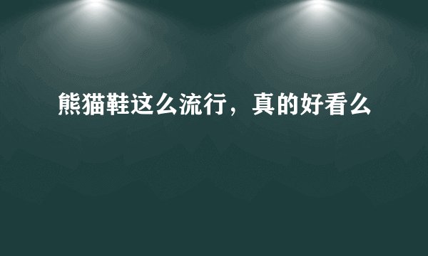 熊猫鞋这么流行，真的好看么