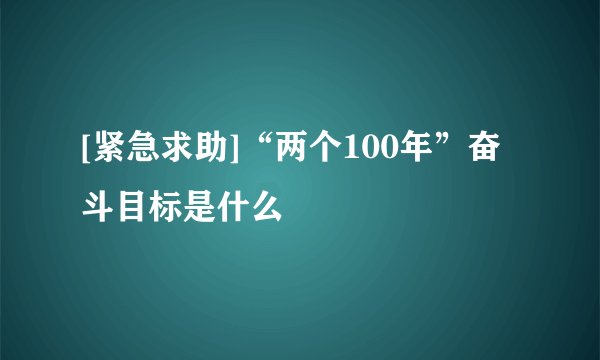 [紧急求助]“两个100年”奋斗目标是什么