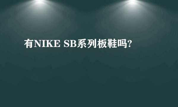 有NIKE SB系列板鞋吗?