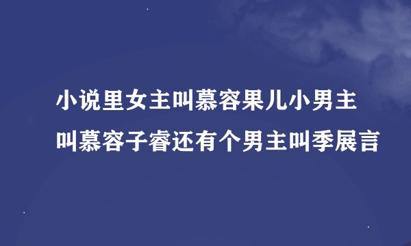 小说里女主叫慕容果儿小男主叫慕容子睿还有个男主叫季展言