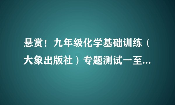 悬赏！九年级化学基础训练（大象出版社）专题测试一至期末测试答案