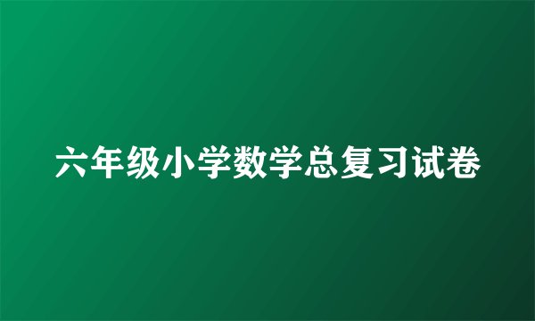 六年级小学数学总复习试卷