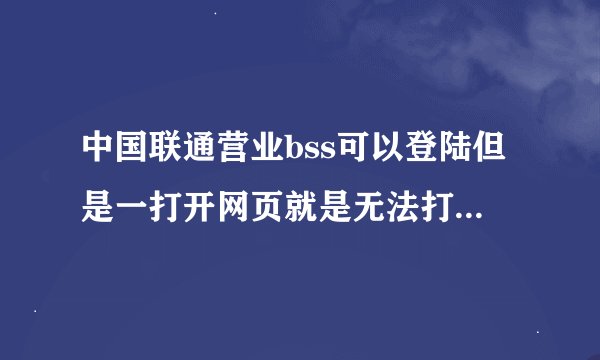 中国联通营业bss可以登陆但是一打开网页就是无法打开INTERNET站点。