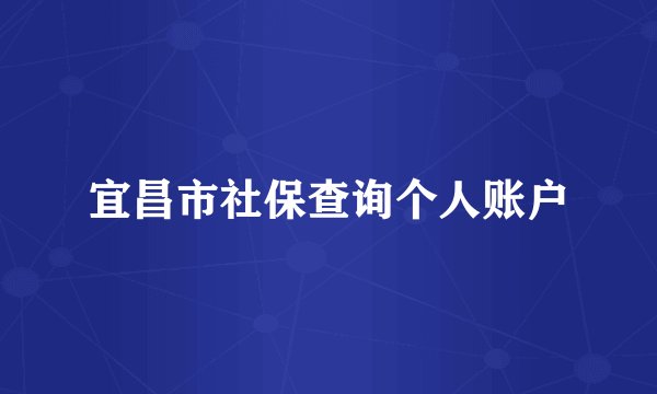 宜昌市社保查询个人账户