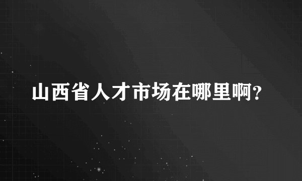 山西省人才市场在哪里啊？