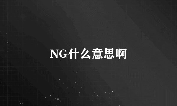 NG什么意思啊