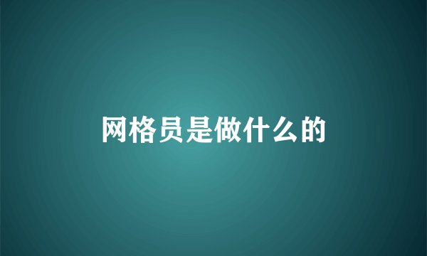 网格员是做什么的